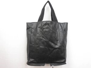 美品【メゾンマルジェラ Masion Margiela】 11 レザートートバッグ 02PR/2017/658 S55WC0024 SY0568 (メンズ) ブラック□5HT2774□