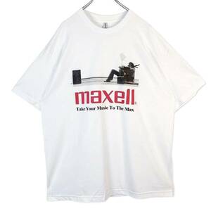 SALE Maxell マクセルTシャツ XXLサイズ 企業 ホワイト 白 大幅 デカロゴ 製 90s USA アメリカ セール 00s y2k ホワイト 野村訓市 Marlboro