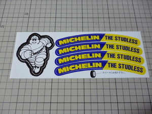 正規品 MICHELIN THE STUDLESS ステッカー 当時物 です( ホイール 用 / 1シート ) ビバンダム ミシュラン スタッドレス