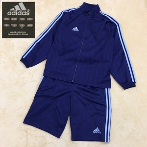 adidas アディダス スポーツウェア セットアップ ジャージ上下 ジャンパー ハーフパンツ ストライプ スリーライン メンズ サイズS/O 紺色