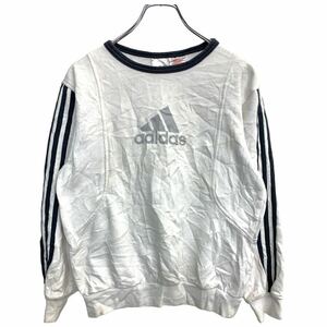 adidas プリント スウェット トレーナー ジュニアサイズ 160 Lサイズ ホワイト 古着卸 アメリカ仕入 t2405-3300