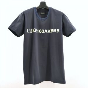 LUXE 163 AKM BB　プリントTシャツ　ネイビー　メンズ　SIZE L ロゴ割れあり　◆3118/静岡清水店