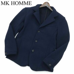 MK HOMME ミッシェルクラン オム 秋冬 裏起毛★ ハチス バック キモウ コンバーチブル ジャケット Sz.46　メンズ　A3T15064_C#N