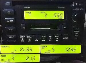 JZA80 スープラ トヨタ 純正 180mm幅 2din 4chアンプ FMAMラジオ CD カセット デッキ GX81 JZX81 マークⅡチェイサークレスタ AW11 MR2他