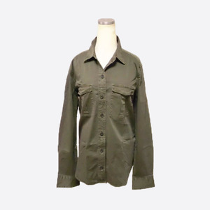 ★SALE★Abercrombie & Fitch/アバクロ★ツイルミリタリーシャツ (Olive/M)