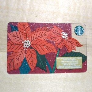 STARBUCKS スターバックスカード 海外版(北米) 2018年ウィンターver.ポインセチア☆新品 未使用 未登録☆コレクターズアイテム