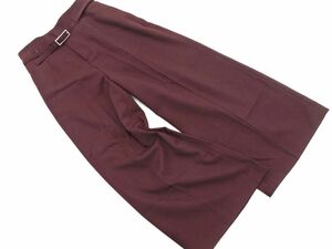 COUP DE CHANCE クードシャンス ベルト 付 ワイド パンツ size34/ボルドー ■◇ ☆ ecc7 レディース