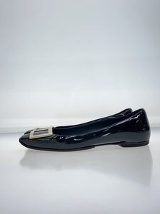 Roger Vivier◆フラットパンプス/38 1/2/パテントレザー/BLK/スレ有