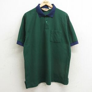 XL/古着 ビッグマック 半袖 ポロ シャツ メンズ 90s 大きいサイズ 鹿の子 緑他 グリーン spe 24mar12 中古 トップス