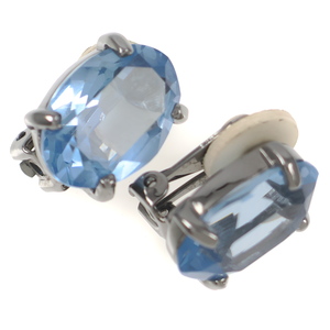 A10094◆【SWAROVSKI】◆ ブルー系ラインストーン 一粒 スワロフスキー イヤリング ◆