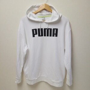 ★【古着】PUMA(プーマ)　パーカー　スウェット　長袖　白(ホワイト)　XSサイズ