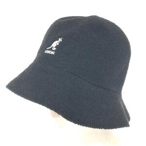 未使用品◆KANGOL カンゴール バケットハット 帽子 XL◆ ブラック リバーシブル ロゴ刺繍 ユニセックス 帽子 ハット hat 服飾小物