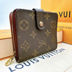 3449【ほぼ極美品】LOUIS VUITTON ルイヴィトン モノグラム コンパクトジップ ラウンドファスナー 二つ折り財布　ウォレット M61667/MI1010