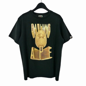 アベイシングエイプ A BATHING APE Tシャツ カットソー 半袖 ロゴプリント M 黒 ブラック メンズ