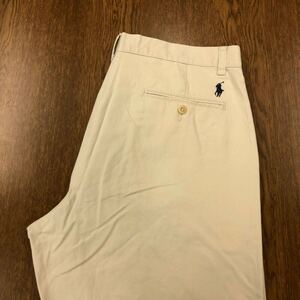 【FJ014】POLO by Ralph Lauren W33 L32 薄地 チノパンツ ワークパンツ アイボリー メンズブランド古着 ポロ ラルフローレン 送料無料