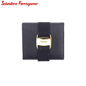 サルヴァトーレ フェラガモ 二つ折り 財布 ウォレット ヴァラ金具 Salvatore Ferragamo 中古