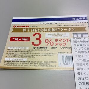 在庫3枚 送料85円可 ビックカメラ コジマ 株主優待券 株主限定特別優待クーポン 3%ポイントアップ クーポン ソフマップ