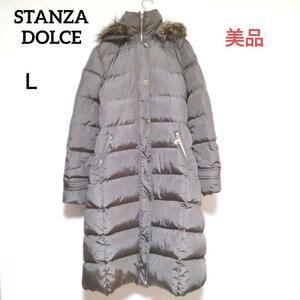 美品 【STANZA DOLCE】 ダウンコート　ロング　ブラウン　L