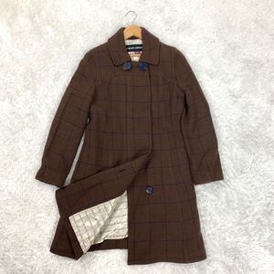 MARY QUANT LONDON マリークワントロンドン チェック ブラウン コート M YA8338