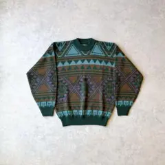 00s Y2K vintage archive 総柄 ニット セーター 古着