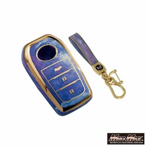 カー用品 TOYOTA トヨタ 大理石調 TYPE A TPUスマートキーケース パープル/gun125 ランドクルーザー ハリアー【メール便送料210円】