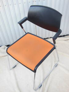 hf231104-004S KOKUYO JOIFA606 7脚セット オレンジ色 椅子 オフィスチェア スタッキングチェア 中古 オフィス家具 オフィス 会社 会議室