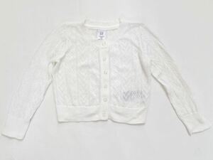 babyGAP 18-24months 90CM 1歳2歳女の子 カーディガン 透かし編み 透け感 春夏お出掛け 赤ちゃんおめかし白ニットカーディガン