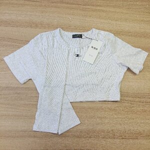 ◇ ◎ ●未使用● sloppy スロッピー ショート丈 袖2WAY 半袖 カットソー Tシャツ サイズF ライトグレー レディース E