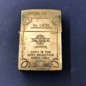 《S-35》 ★1円スタート★ 火花確認 ZIPPO ジッポー オイルライター LIMITED EDITION No.0476 1992年製 シルバー カラー 喫煙具 喫煙グッズ