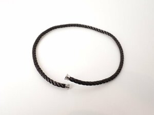 ロングブレス！定価5.7万 4.3mm 美品 FRED(フレッド) フォース10 ブラック ケーブル 17 シルバー金具