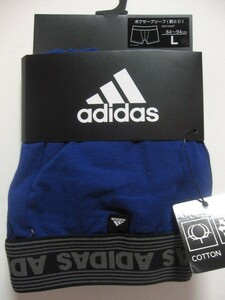 *新品*L*アディダス*ボクサーブリーフ*前とじ**コットン*ストレッチ*ブルー系*グンゼ*adidas*