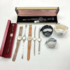 F017-□ 腕時計 10点セット CASIO SEIKO ALBA OMEGA DE VILLE RADO レディース メンズ クォーツ 手巻き 2点ケース付き 稼働品有