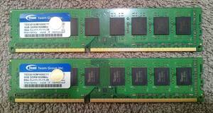 Team DDR3 1600MHz 8GB x 2 枚　PC3-12800 計16GB デスクトップ 用メモリ