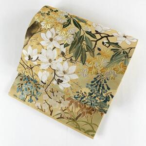 袋帯 川島織物 花柄 花尽くし 紅葉 梅 杜若 桔梗 刺繍 金糸 六通 帯丈438cm 帯幅31cm y24-3171726【Y商品】和装 着物