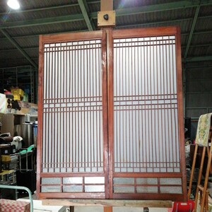 建具 茶室 窓 縁側 座敷 和室 日本 木製 硝子 和 昭和 (約420×1015mm)