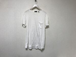 本物セオリーTheoryコットンポケット半袖Tシャツメンズサーフアメカジミリタリービジネススーツ白ホワイトLペルー製