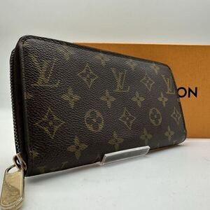 美品　LOUIS VUITTON　ルイヴィトン　ジッピーウォレット モノグラム　長財布　ブラウン　ロゴ　ユニセックス　レザー　ラウンドファスナー