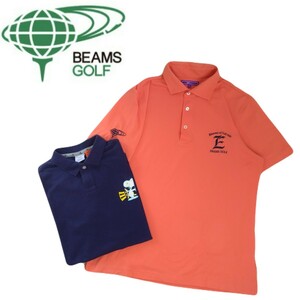 極美品 おまけ付 最高級 豪華2点 BEAMS GOLF 吸水速乾 ストレッチ 鹿の子 半袖ポロシャツ メンズL ビームス ゴルフウェア 日本製 2405338