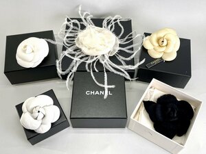 CHANEL シャネル カメリア 花 羽根 カメリア まとめて 5点 コサージュ ブローチ アクセサリー 箱付き[224915