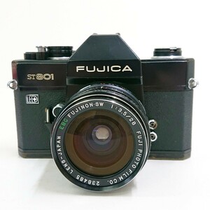 【コレクター放出品⑤】『FUJICA ST801 一眼レフ フイルム カメラ ボディ レンズ セット EBC-FUJINONSW 28mm F3.5』フジカ シャッター◎ 