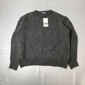 (未使用 レディース) ZARA ザラ // ドロップスショルダー 長袖 ニット セーター (ダークグレー系) サイズ M