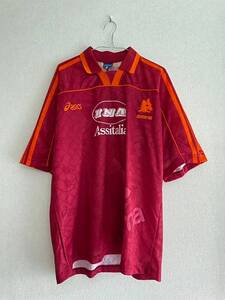 A5/70★レア★セリエ Serie A★イタリア製★アシックス asics AS ローマ Roma 95-96 Home ユニフォーム No6 日本正規品☆L