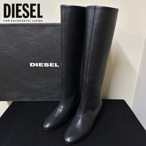 正規品/新品/未使用/23cm■訳ありアウトレット品■定価51,700円■DIESEL レディース レザー ロングブーツ ブロックヒール S92