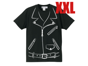 だまし絵 Wライダース T-shirt BLACK XXL/vansonバンソンlewis leathersルイスレザーサイクロンライトニングモンザドミネーター3436384042