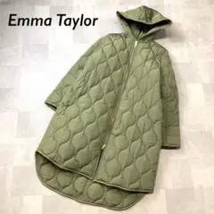 美品 Emma Taylor 2way キルティング フーディー コート カーキ