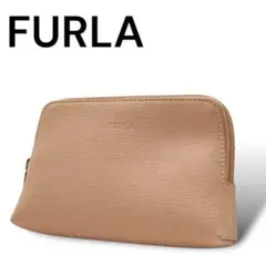 【美品】FURLA ポーチ レザー サーモンピンク