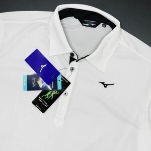 ●送料390円可能商品 ミズノ ゴルフ MIZUNO GOLF 新品 メンズ 吸汗速乾 動きやすい ポロシャツ 白 [52JA8055011N-2XL]一 三 零★QWER