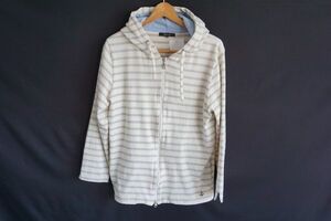 【即決】UNITED ARROWS ユナイテッドアローズ メンズ ボーダーパーカー 白ベース サイズL【636312】