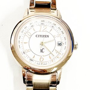 【1円スタート】CITIZEN シチズン H246-T022740 XC クロスシー チタン シルバー文字盤 電波ソーラー レディース腕時計 349746