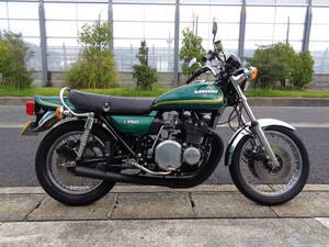 ［0099］カワサキ Z750D1 車検令和7年4月 エンジン実働 現状渡し オリジナル外装 グリーン 名古屋市発 Z750D-00＊＊＊＊ 現状販売